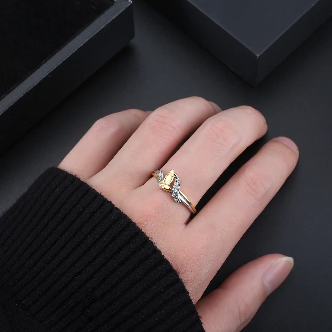Praying Hands Gold & Silver Ring