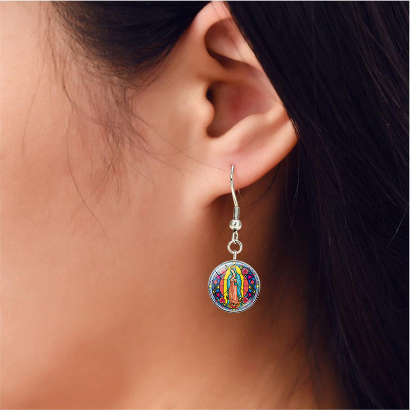Santa Maria Our Lady Religious Glass Jewelry Set