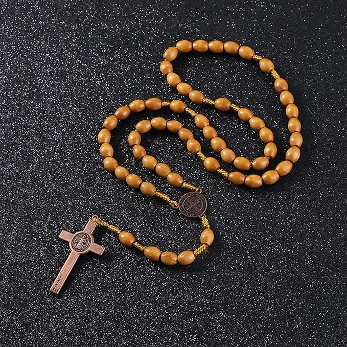 St. Benedict Olive Wood Prayer Rosary
