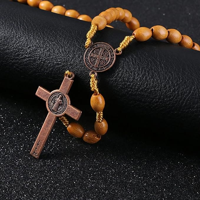 St. Benedict Olive Wood Prayer Rosary