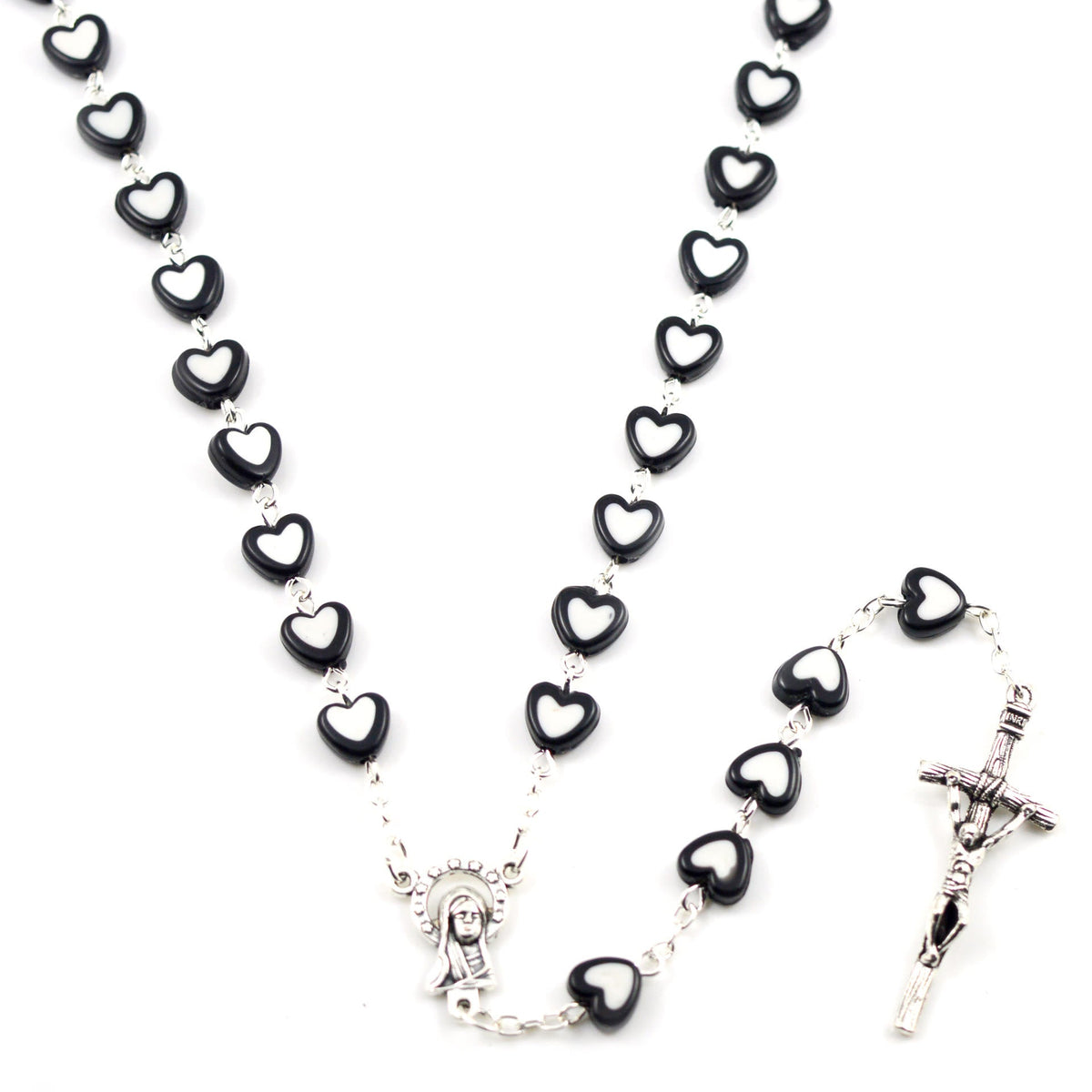 Colorful Jesus Cross Heart-shaped Rosary