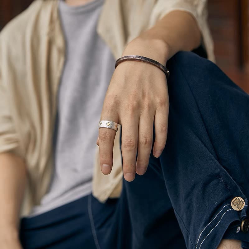 Minimalist Style Cross Adjustable Copper Ring