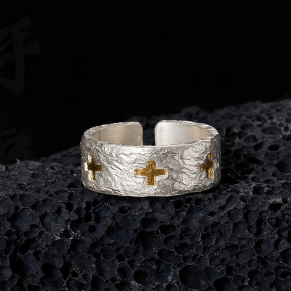 Minimalist Style Cross Adjustable Copper Ring