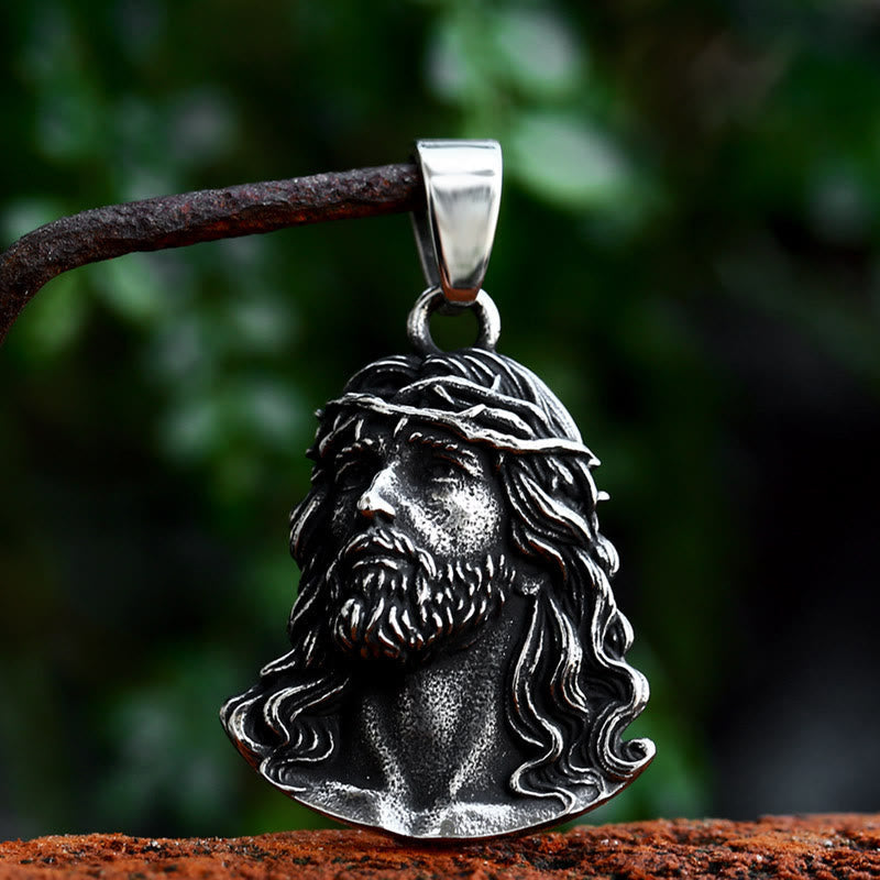 Classic Style Crafted Jesus Crown of Thorns Pendant Necklace