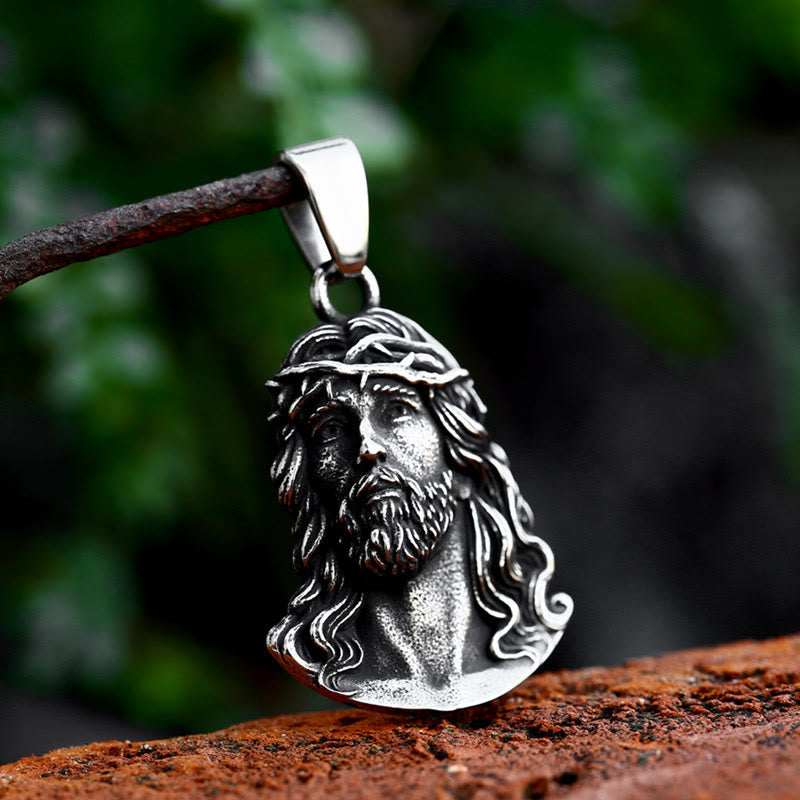 Classic Style Crafted Jesus Crown of Thorns Pendant Necklace