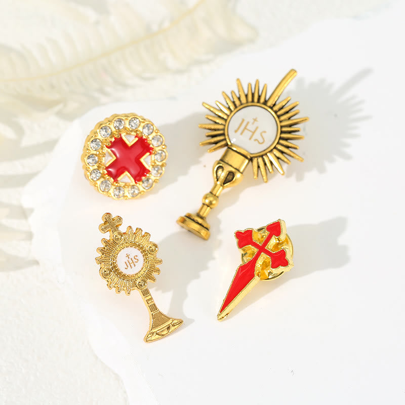 4pcs/set Retro Fresh Style Anti-exposure Pin Fashion Religion Brooch