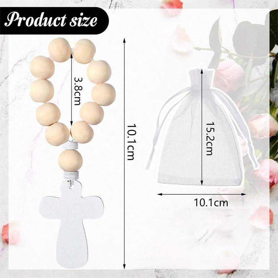 Multi-purpose Wooden Finger Pocket Rosary for Baptism Pray Festival Decor