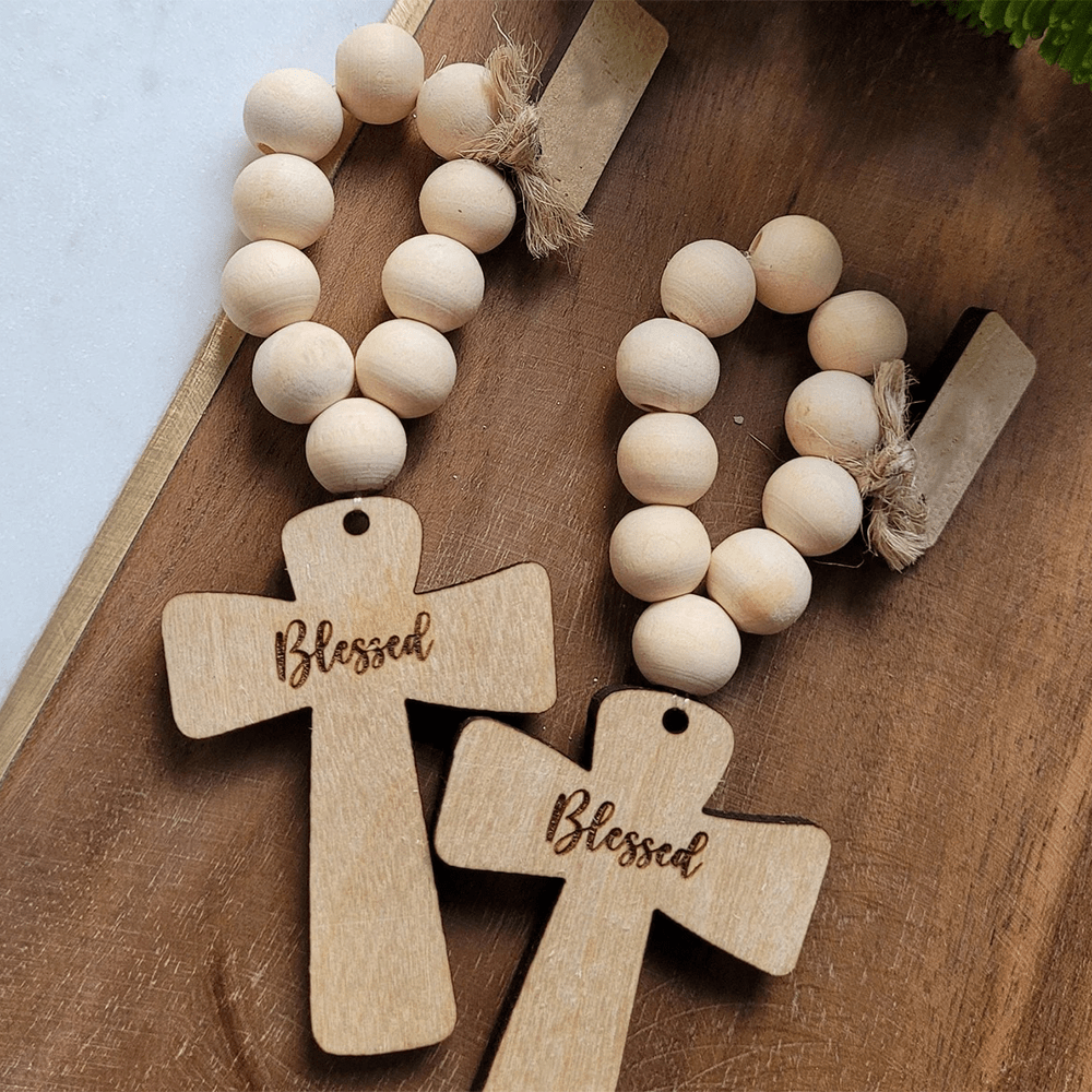 Multi-purpose Wooden Finger Pocket Rosary for Baptism Pray Festival Decor