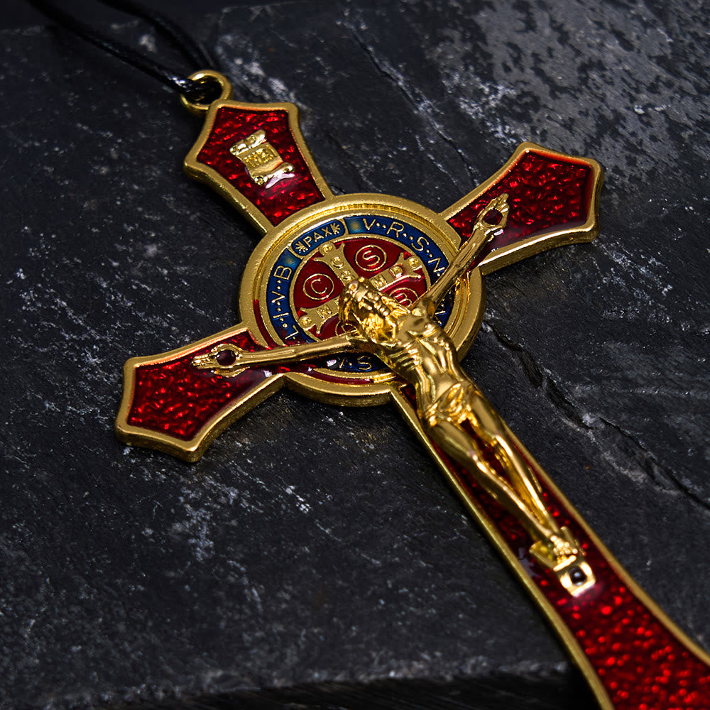 Classic Style Red/Blue Crafted Crucifix Big Size Pendant Necklace(5 color)