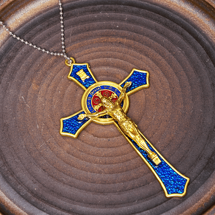 Classic Style Red/Blue Crafted Crucifix Big Size Pendant Necklace(5 color)