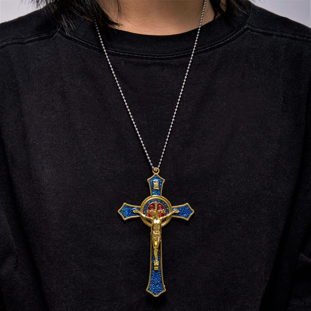 Classic Style Red/Blue Crafted Crucifix Big Size Pendant Necklace(5 color)