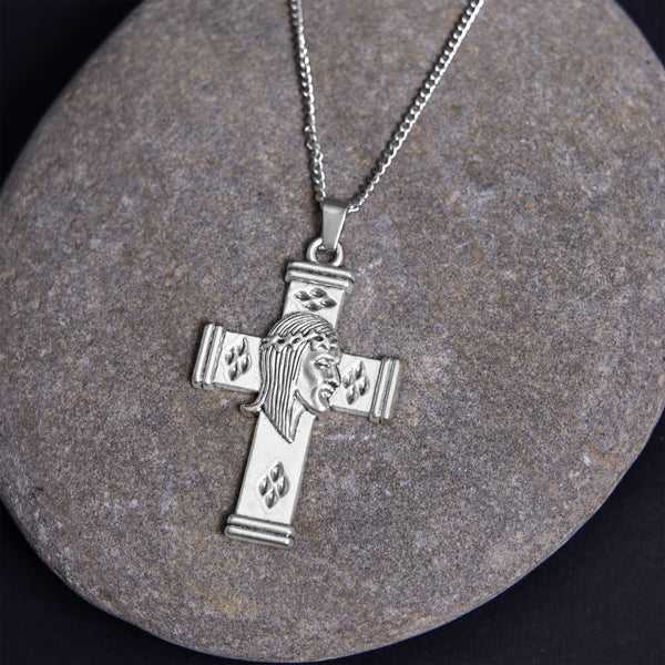 Retro Style Jesus Icon Cross Protection Pendant Necklace