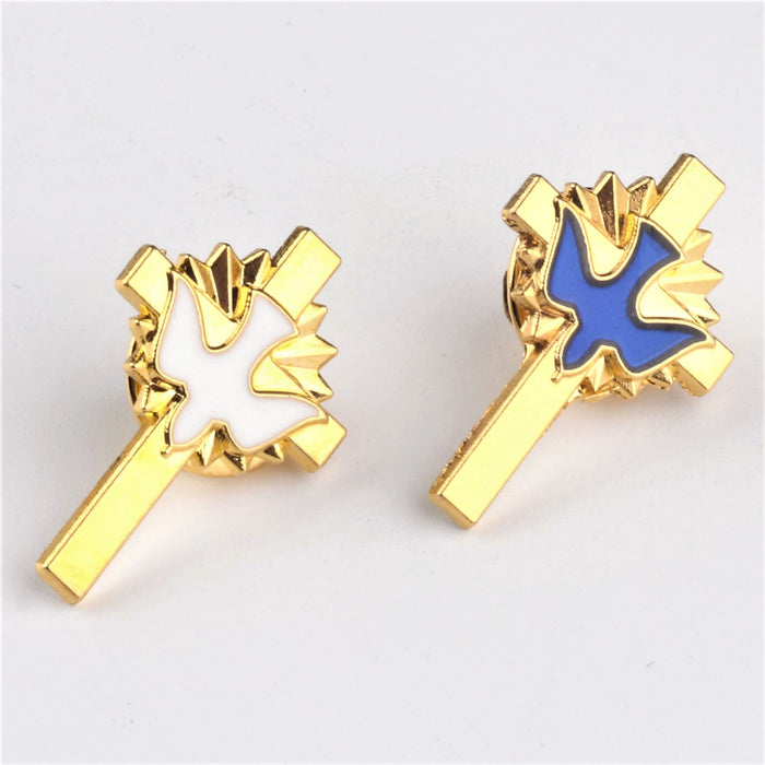 4pcs/set Retro Style Holy Spirit Cross Anti-exposure Pin Fashion Religion Brooch