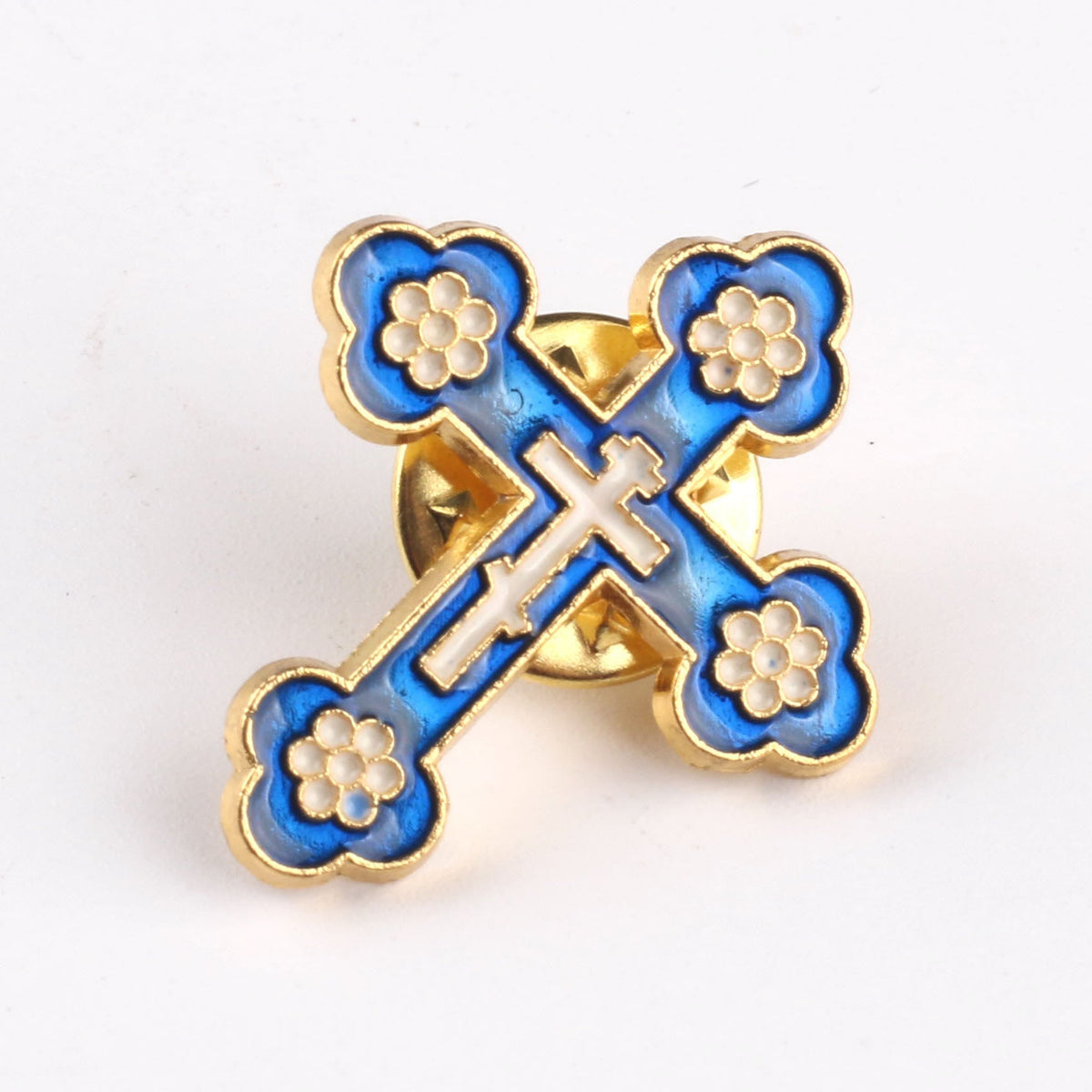 4pcs/set Retro Style Croix de Pomander Cross Badge Anti-exposure Pin Religion Brooch