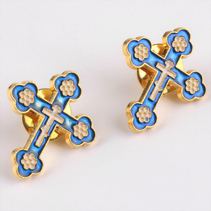 4pcs/set Retro Style Croix de Pomander Cross Badge Anti-exposure Pin Religion Brooch