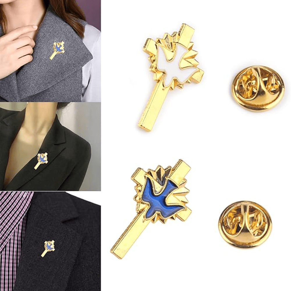4pcs/set Retro Style Holy Spirit Cross Anti-exposure Pin Fashion Religion Brooch