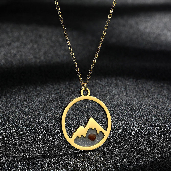 Modern Style Mountain Mustard Seed Faith Pendant Necklace