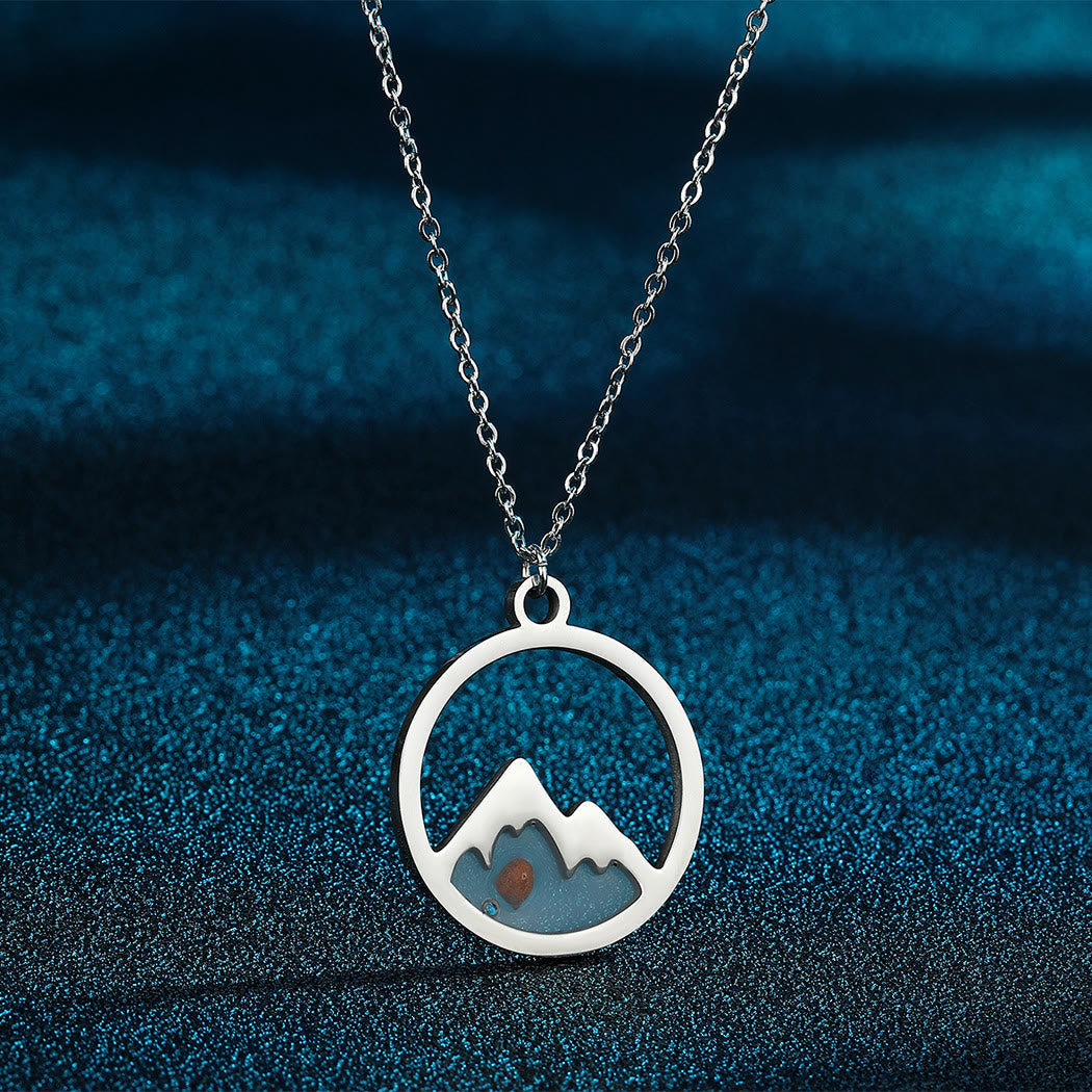 Modern Style Mountain Mustard Seed Faith Pendant Necklace