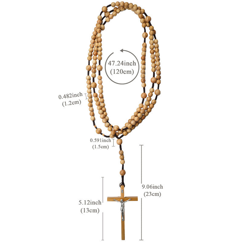 12mm Olive Wood Beads Fifteen Decade Praying Rosary of the Blessed