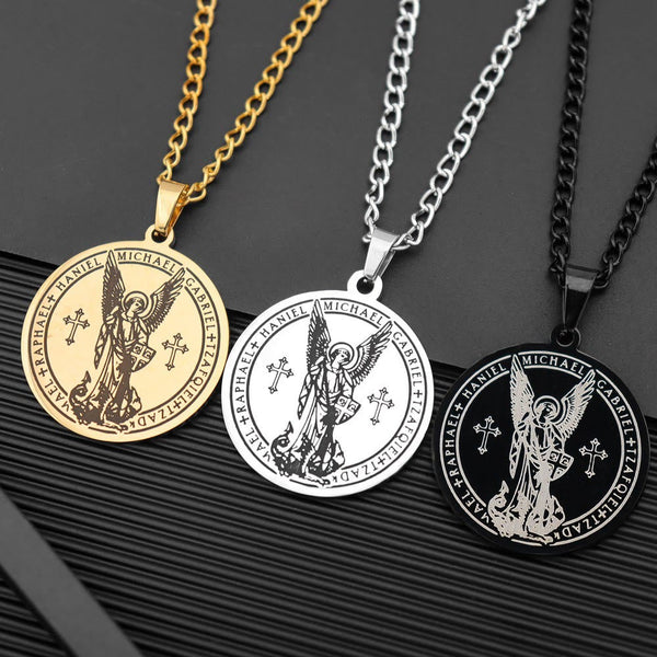 Archangel St. Michael Medallion Necklace - Connect with Celestial Guardians