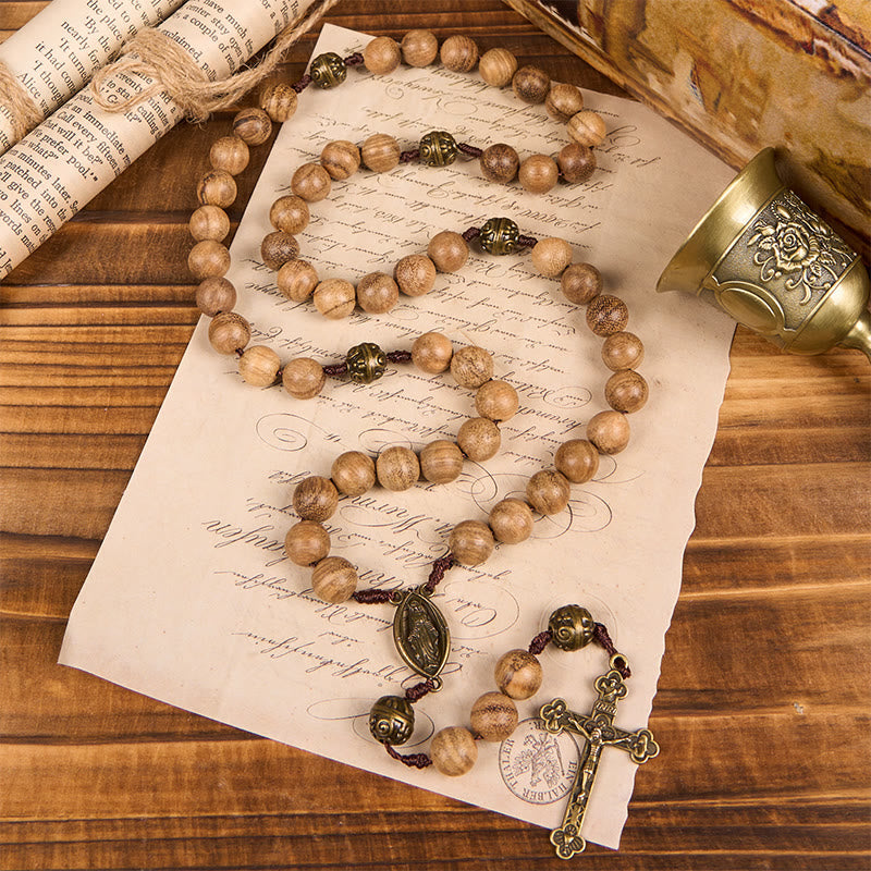 10mm Agarwood & Metal Cloud Bead Handmade Rosary - A Sacred Blend of Tradition and Faith