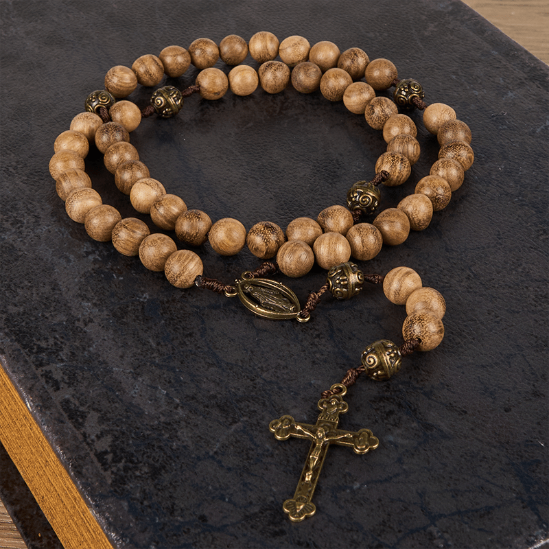 10mm Agarwood & Metal Cloud Bead Handmade Rosary - A Sacred Blend of Tradition and Faith