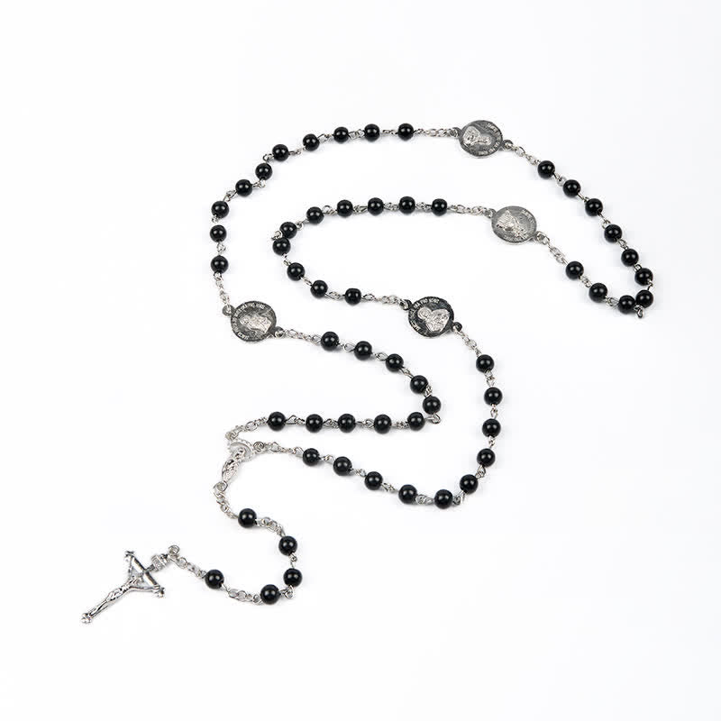 Crucifix & Our Lady of 8mm Pearl Prayer Beads Rosary (3 Colors)
