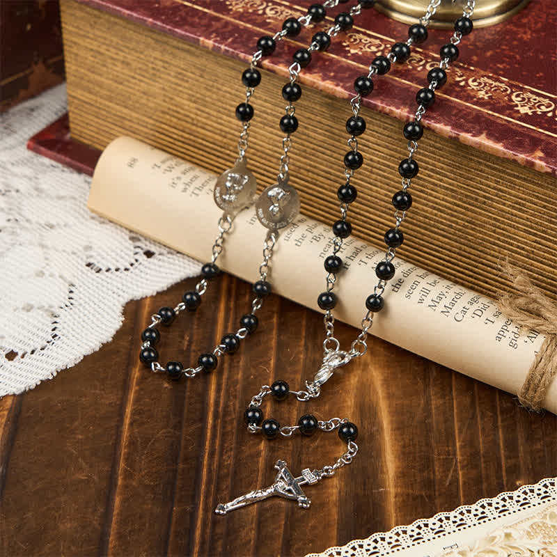 Crucifix & Our Lady of 8mm Pearl Prayer Beads Rosary (3 Colors)