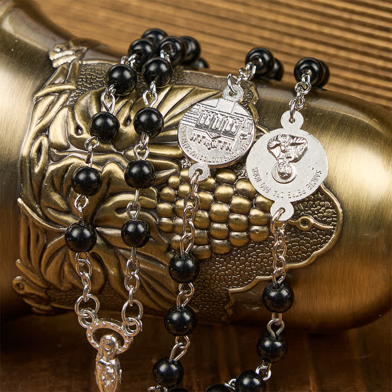 Crucifix & Our Lady of 8mm Pearl Prayer Beads Rosary (3 Colors)