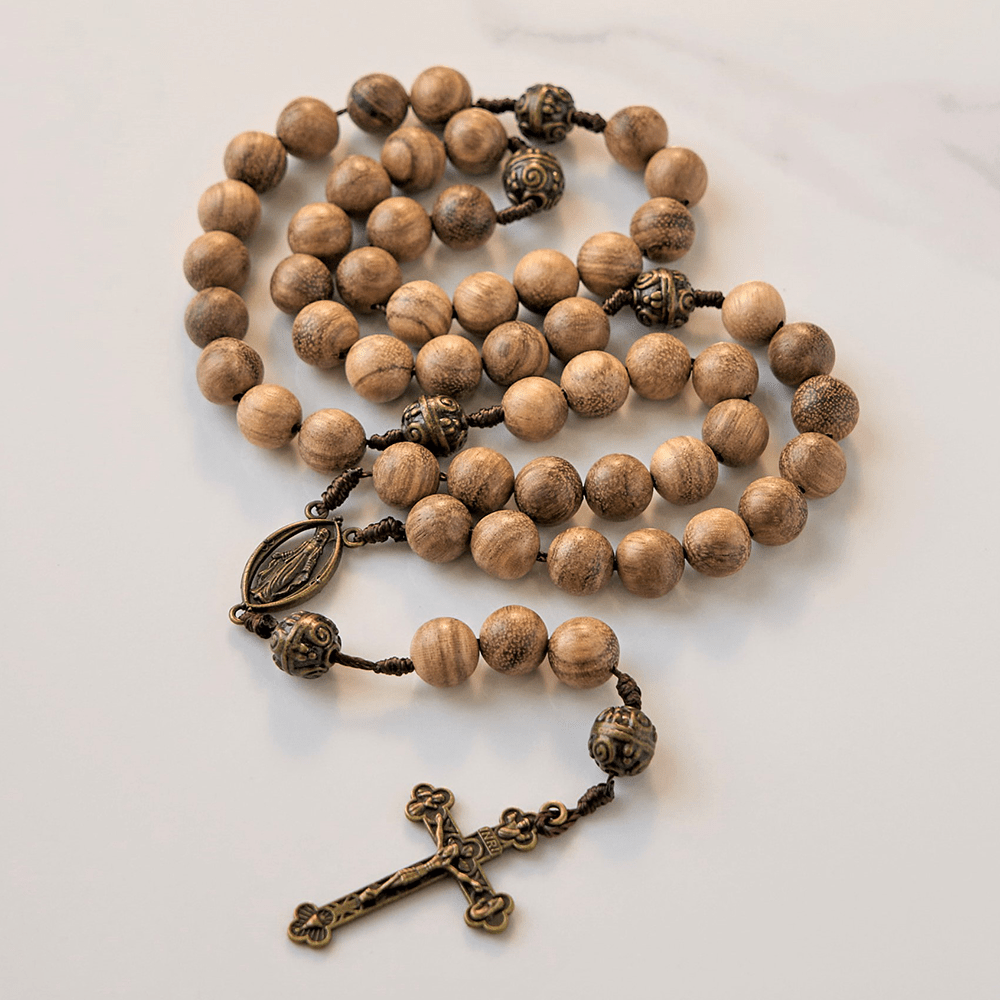 10mm Agarwood & Metal Cloud Bead Handmade Rosary - A Sacred Blend of Tradition and Faith