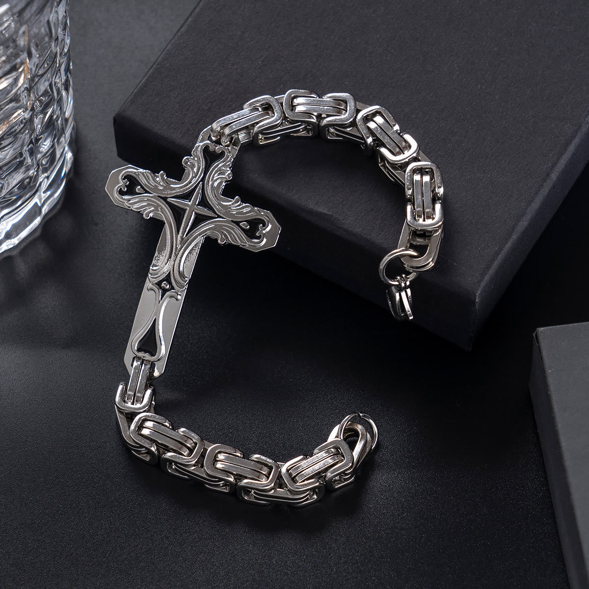 Iron & Faith Men's Bracelet: Strength and Redemption in Every Link