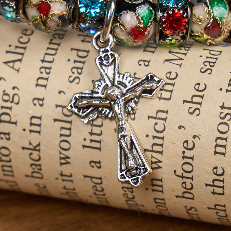 Handcrafted Cloisonné Beads Timeless Faith Bracelet: A Testament of Christ's Presence