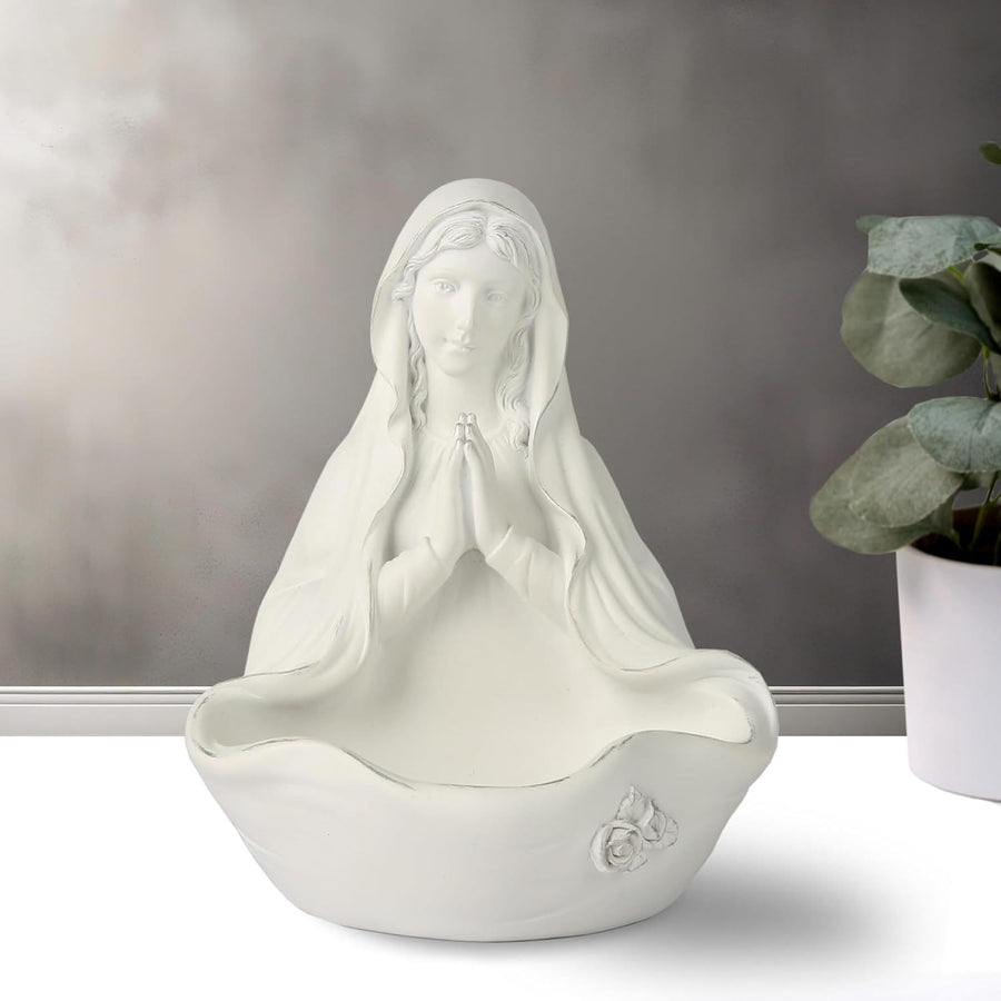 Our Lady white Rosary Holder Container: Embracing Tranquility with Divine Grace