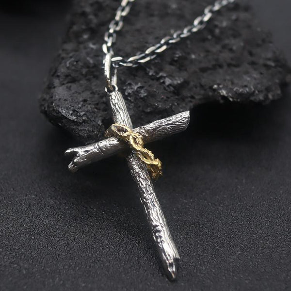 925 Sterling Silver Cross of Thorns Necklace: A Symbol of Faith
