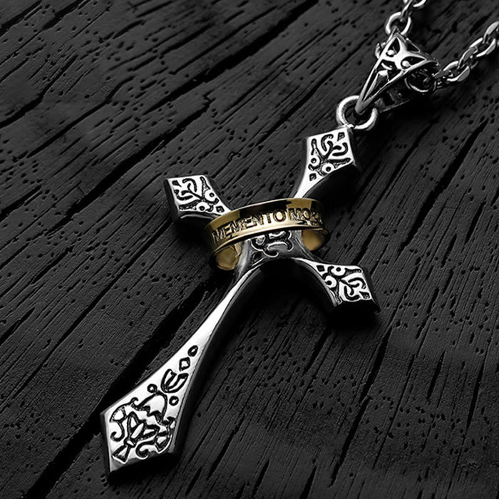 925 Sterling Silver Modern & Minimalist Crucifix Necklace: A Symbol of Dark Talisman