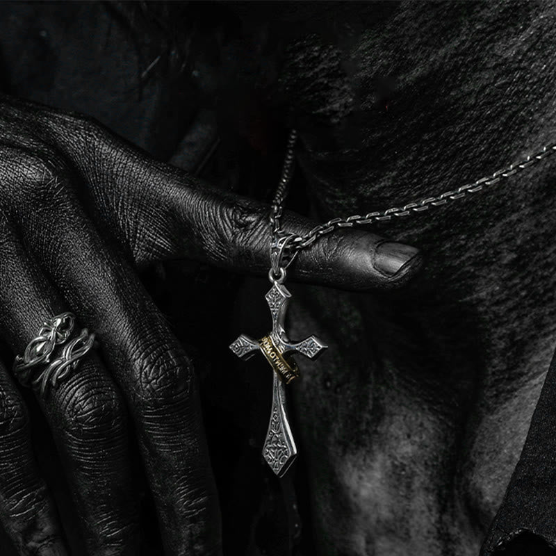 925 Sterling Silver Modern & Minimalist Crucifix Necklace: A Symbol of Dark Talisman
