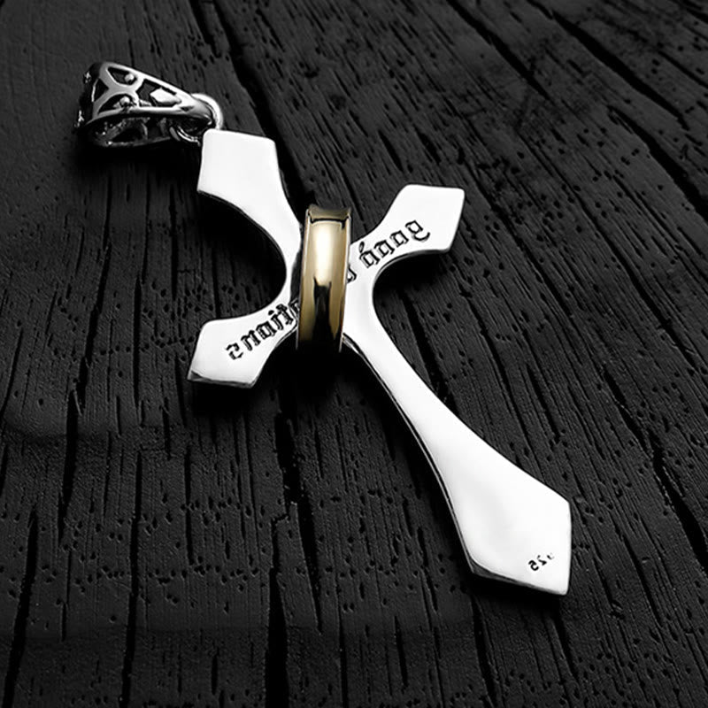 925 Sterling Silver Modern & Minimalist Crucifix Necklace: A Symbol of Dark Talisman
