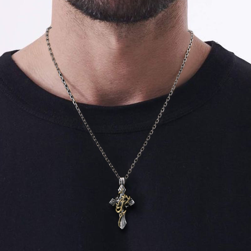 925 Sterling Silver 2styles Vine Crucifix Necklace: Unleashing Your Dark Personality