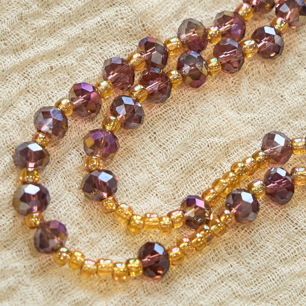 Handmade Crucifix Purple Crystal & Glass Our Lady Beads Divine Grace Rosary