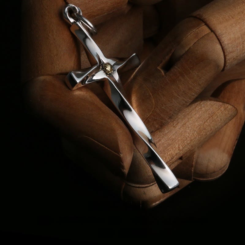 925 Sterling Silver Modern & Minimalist Cross Necklace: Elegant Blend of Faith and Fashion