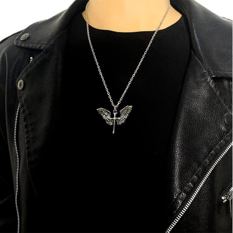 925 Sterling Silver Vintage & Classic Cross Wings Necklace: A Blend of Retro Charm and Divine Grace