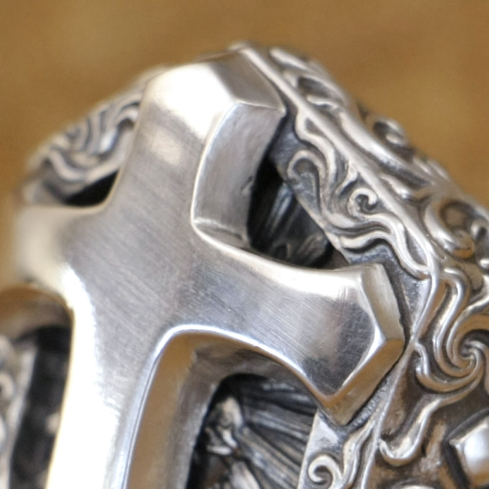 925 Sterling Silver Divine Cross Ring - A Symbol of Spiritual Connection