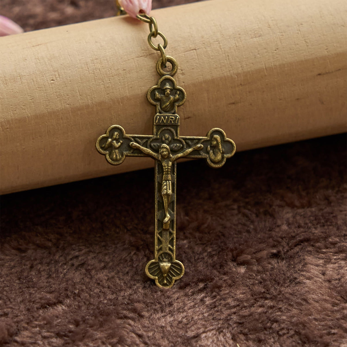 PRAYERFUL FAITH: Handmade Flower Resin Beads Rosary with Gift Card