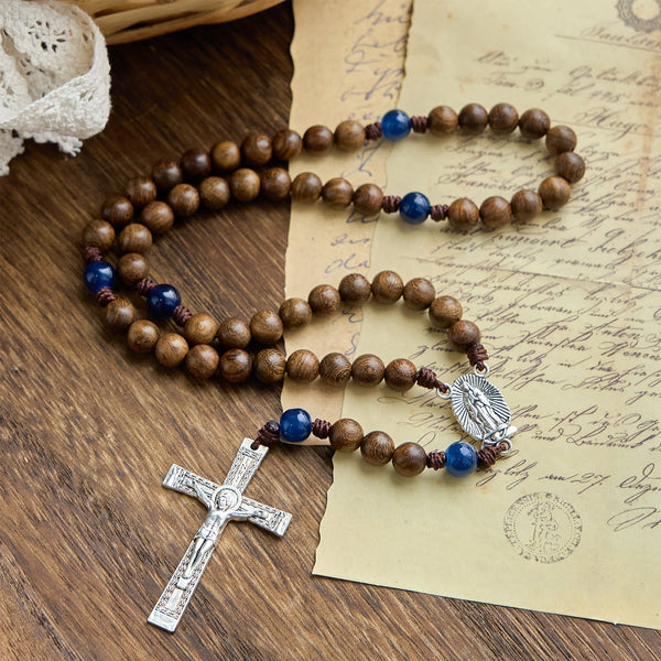Handmade Gold sandalwood Rosary with Our Lady of Guadalupe: A Faithful Companion