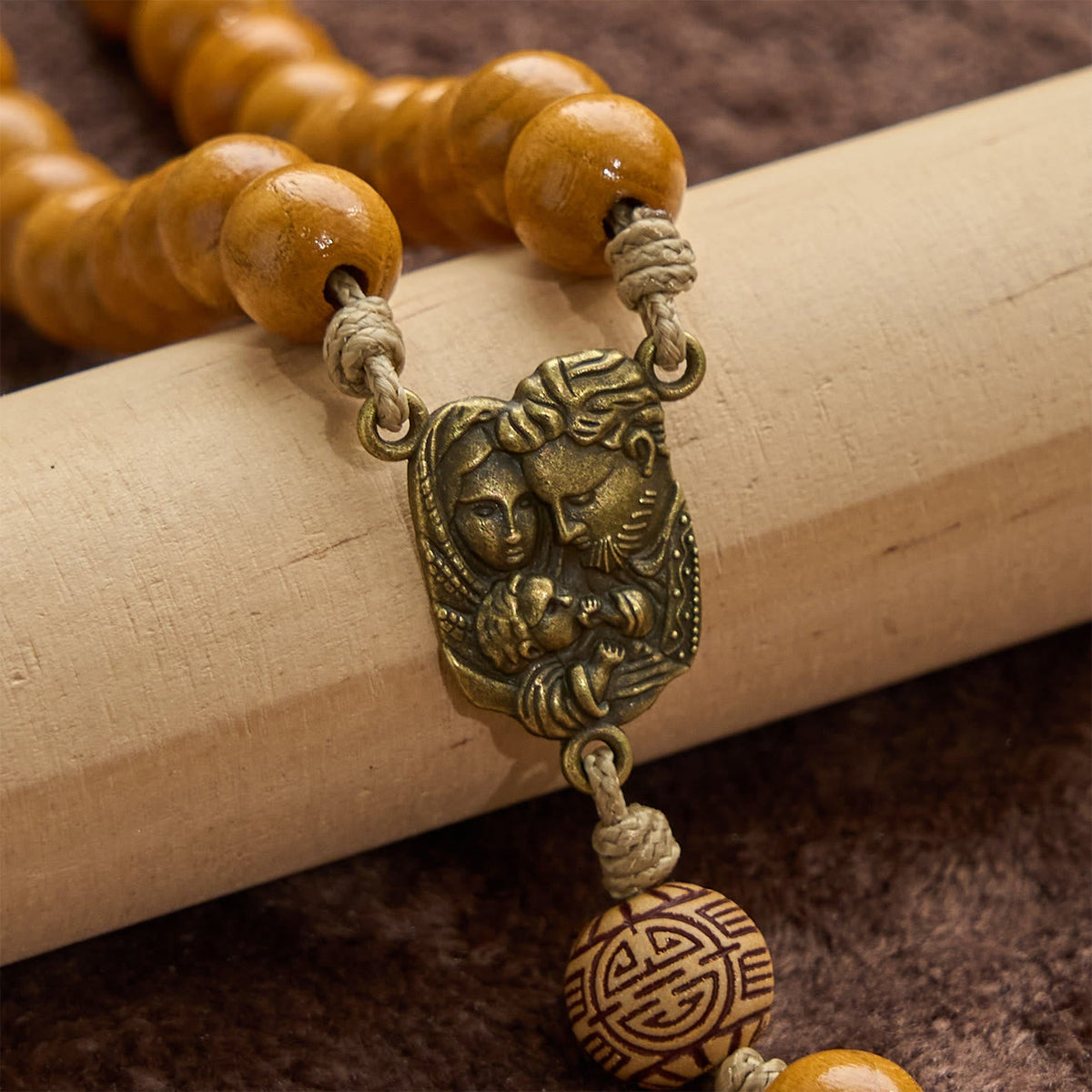 Jesus Is The Gift: 10mm Olive Wood Bead Handmade Rosary with Gift Card