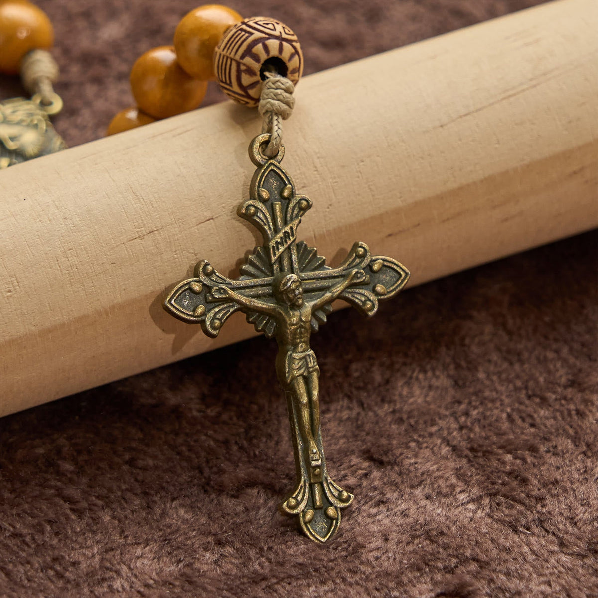 Jesus Is The Gift: 10mm Olive Wood Bead Handmade Rosary with Gift Card