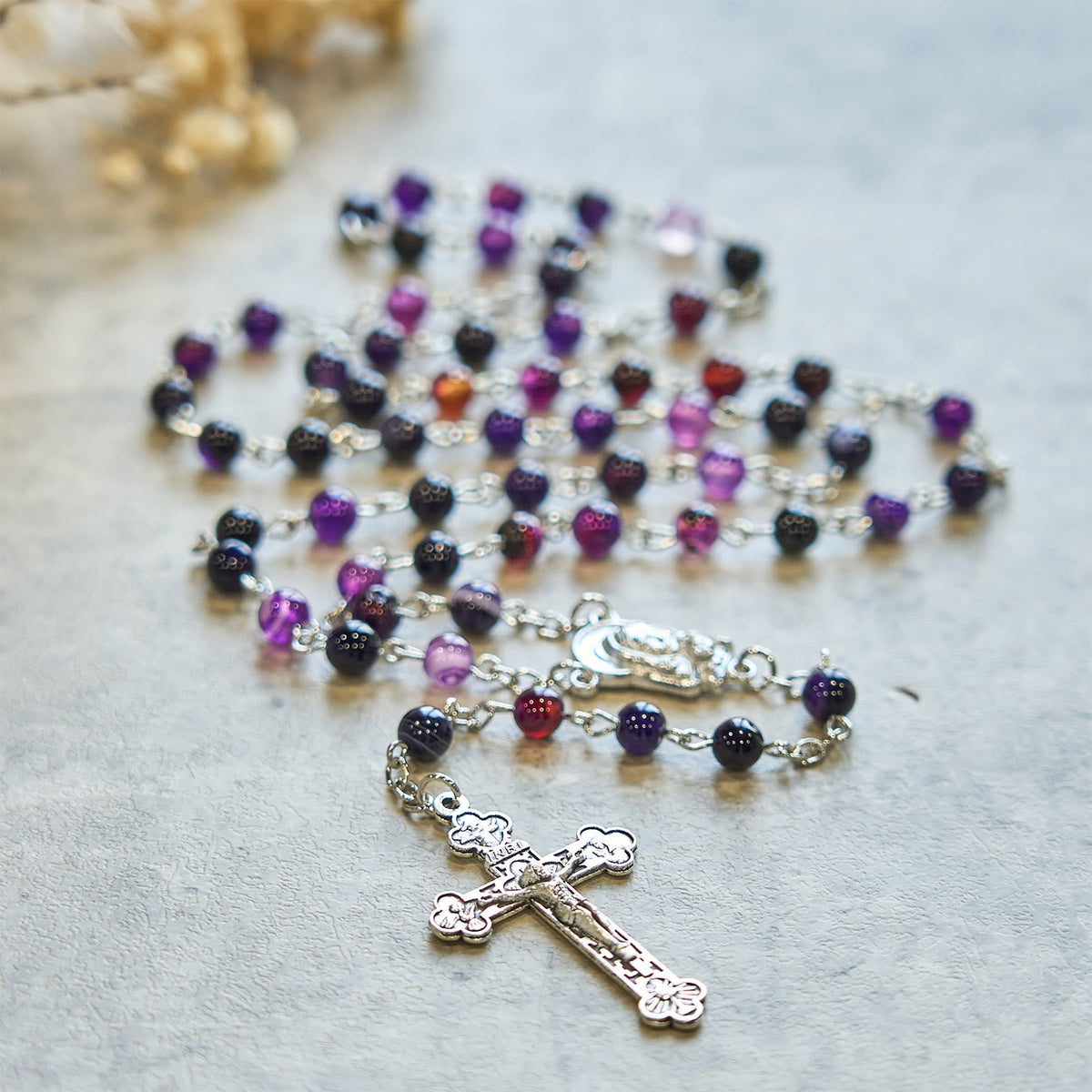 6mm Purple Agate Rosary: A Reminder of God's Regal & Divine Nature