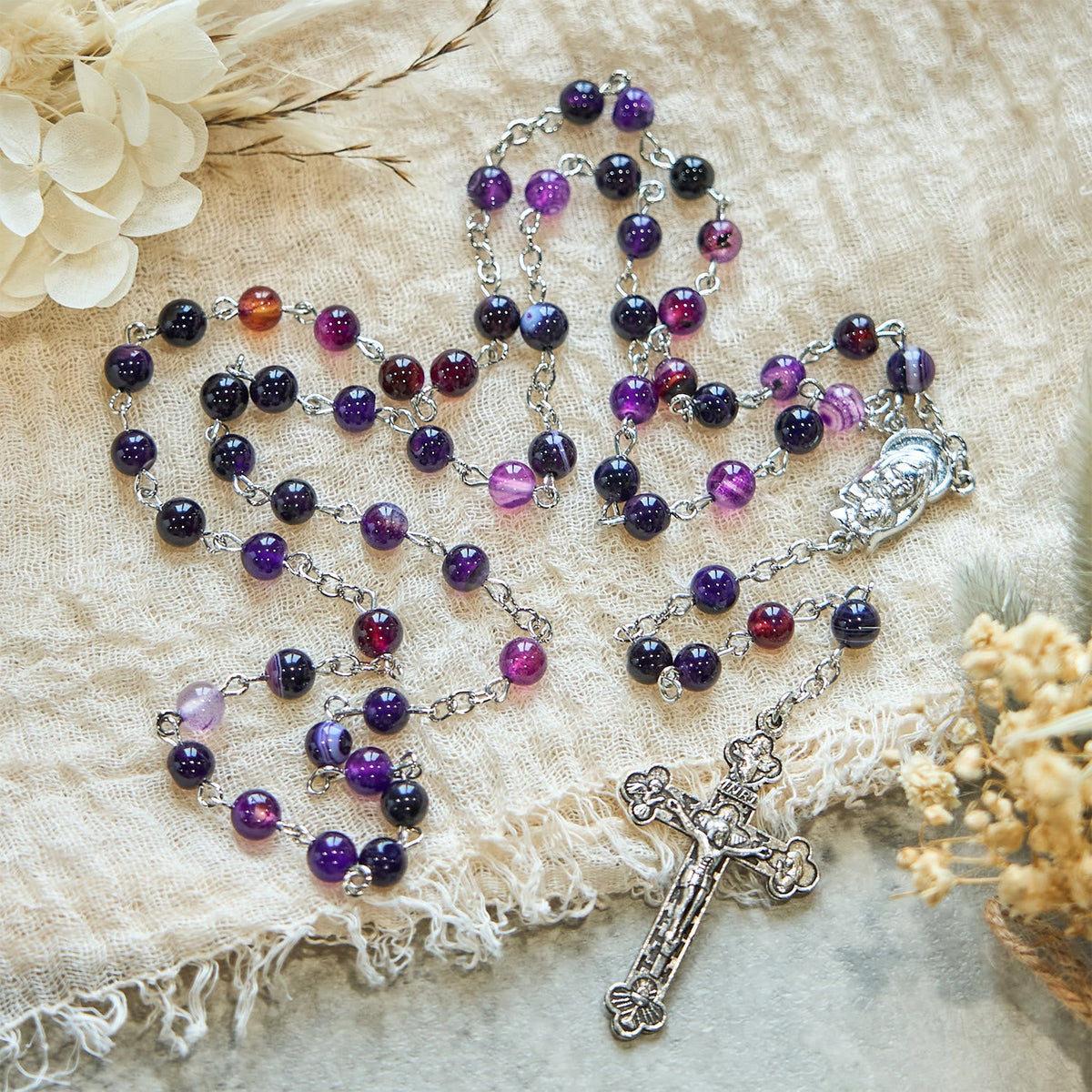6mm Purple Agate Rosary: A Reminder of God's Regal & Divine Nature