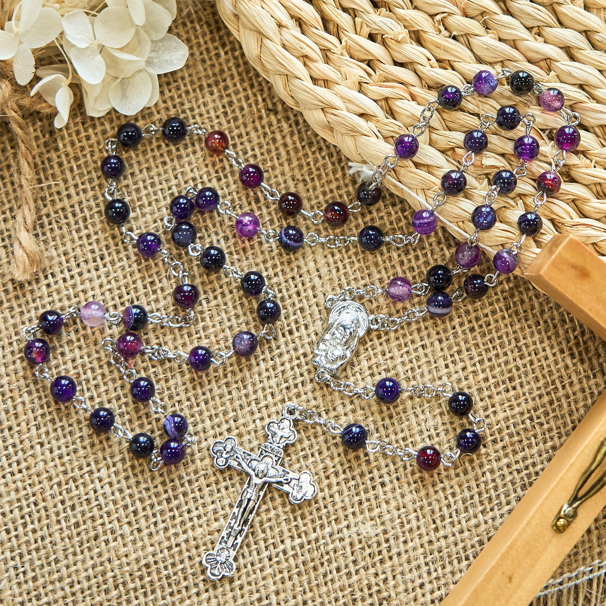 6mm Purple Agate Rosary: A Reminder of God's Regal & Divine Nature