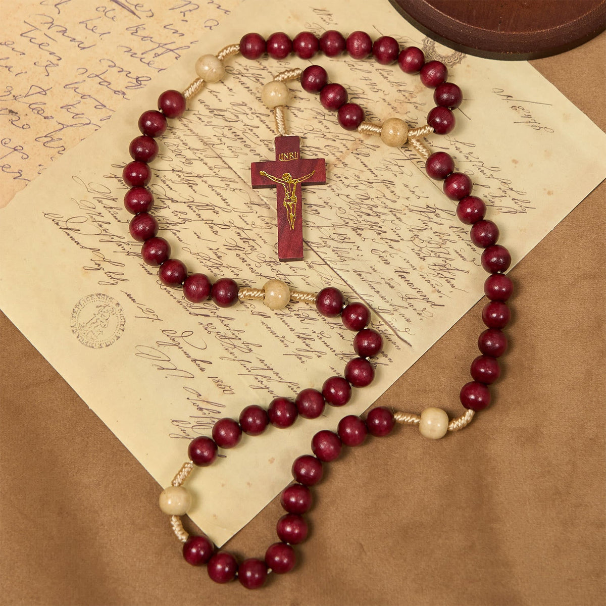 10mm Wine Wooden Beads Traditional Rosary: A Timeless Spiritual Companion